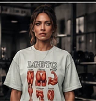 Lifter facing the camera in the LGBTQ tee